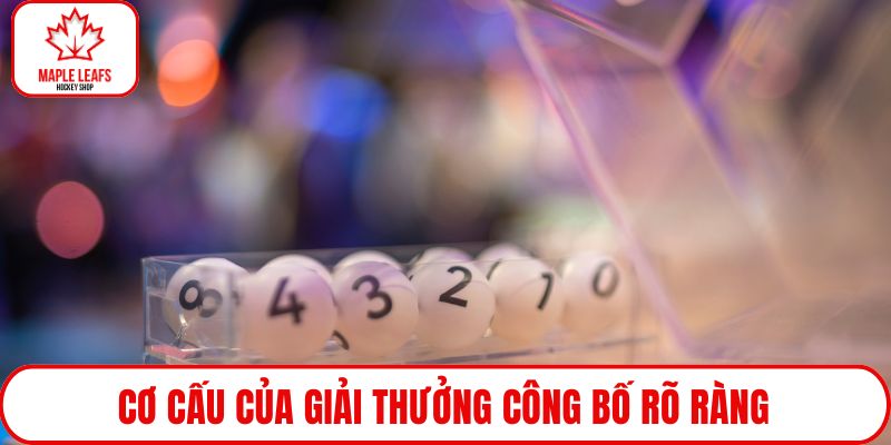 Cơ cấu của giải thưởng công bố rõ ràng